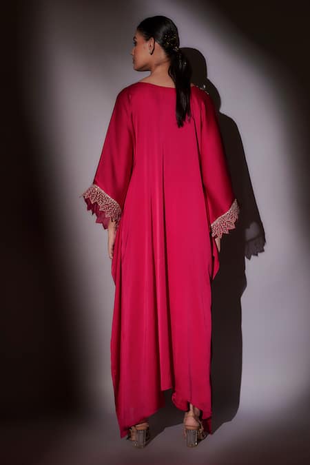 Ajiesh Oberoi Crystal Embroidered Kaftan & Pant Set 