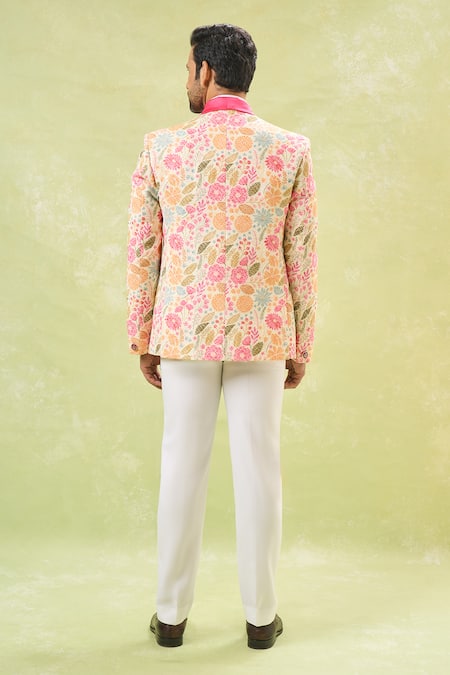 Arihant Rai Sinha Floral Embroidered Tuxedo Set 