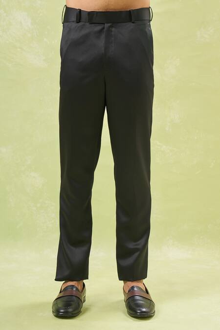 Buy_Arihant Rai Sinha_Black Velvet, Polyester, Cotton, Silk Sequins, Embroidery Tuxedo Set _Online_at_Aza_Fashions