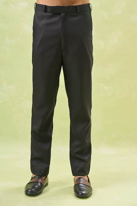 Buy_Arihant Rai Sinha_Blue Jacquard, Polyester, Cotton Sequins, Embroidery Floral Tuxedo Set _Online_at_Aza_Fashions