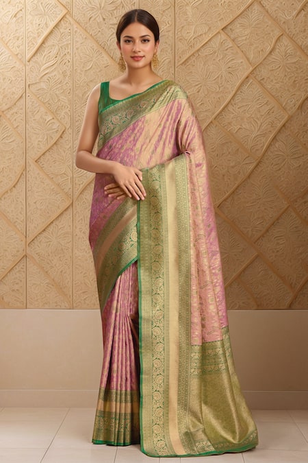 Samyukta Singhania Botanical Woven Banarasi Saree & Blouse 