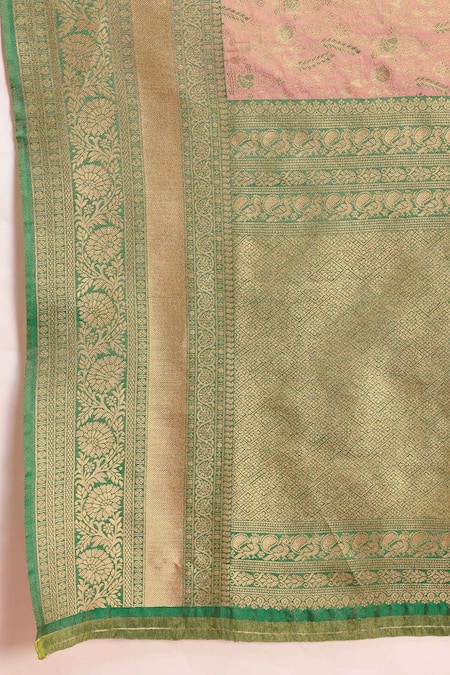 Buy_Naintara Bajaj_Purple Silk, Tissue Embroidery Botanical Woven Banarasi Saree And Blouse _Online_at_Aza_Fashions