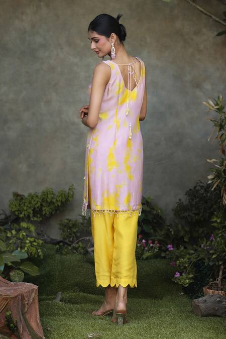 Nitisha Kashyap Official Tie Dye Embroidered Kurta Set 