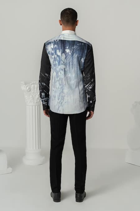 Shop_Varun Chakkilam_Black Celestial Surge Print Shirt _at_Aza_Fashions