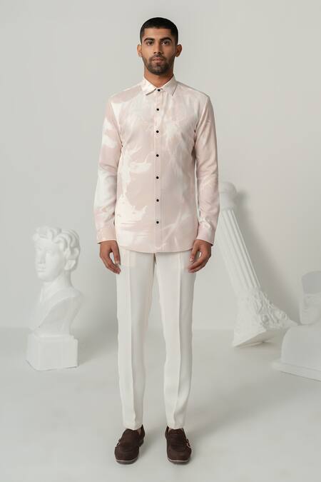 Buy_Varun Chakkilam_Pink Cotton Serene Mist Print Full Sleeve Shirt _Online_at_Aza_Fashions