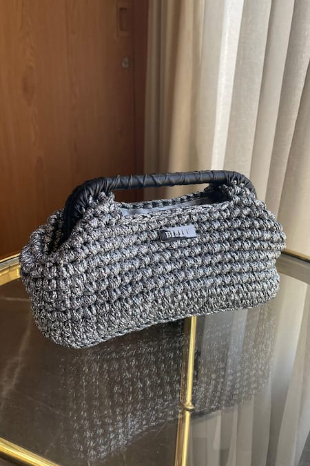 Bijit Snake Skin Handbag with Knotted Texture 