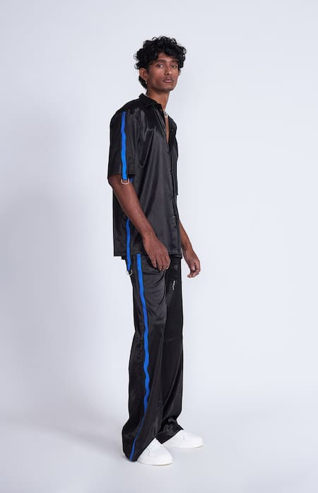 Advait_Black Gingham Straight Fit Trouser _Online_at_Aza_Fashions
