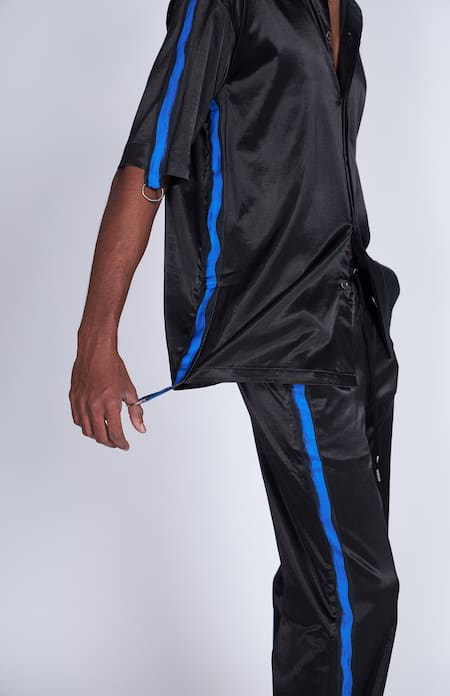 Buy_Advait_Black Gingham Straight Fit Trouser _Online_at_Aza_Fashions