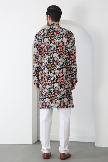 Aham-Vayam Multi Color Pushp Kala Embroidered Kurta Set