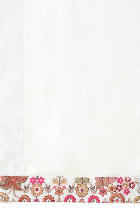 Shop Aham-Vayam White Cotton Embroidery Floral Thread Kurta Set Shop_Aham-Vayam_White Cotton Embroidery Floral Thread Kurta Set