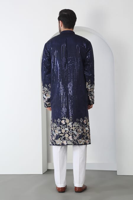 Aham-Vayam Thread Embroidered Kurta Set With Dupatta 