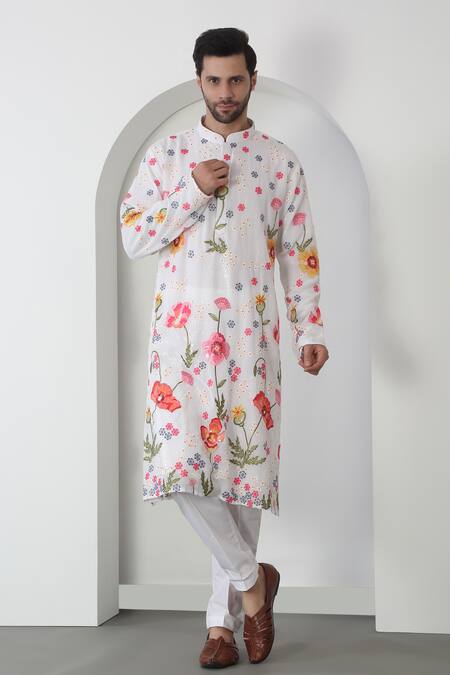 Buy Aham-Vayam White Cotton Sequins, Embroidery Kurta Set Online at Aza Fashions Buy_Aham-Vayam_White Cotton Sequins, Embroidery Kurta Set _Online_at_Aza_Fashions