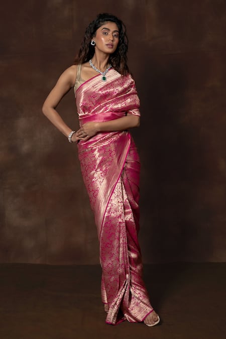 Vishwa By Pinki Sinha X AZA Floral Handwoven Banarasi Silk Saree 