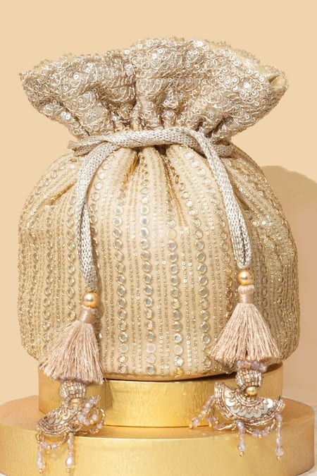 Buy_Amyra_Gold Sequins, Embroidery Potli Bag 