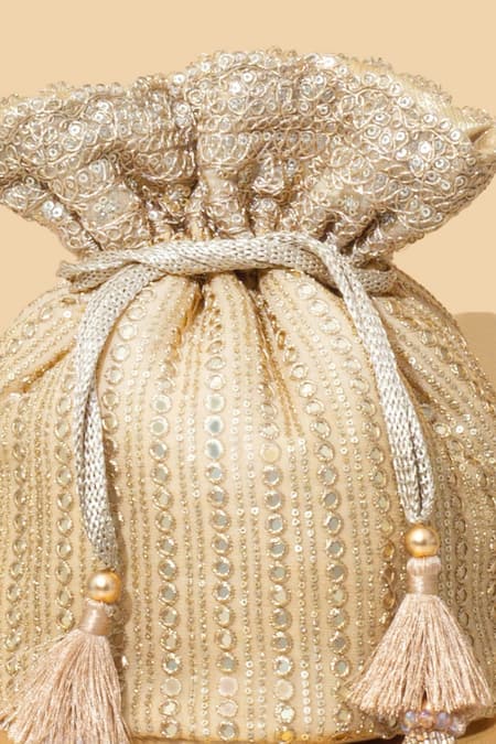 Shop_Amyra_Gold Sequins, Embroidery Potli Bag 