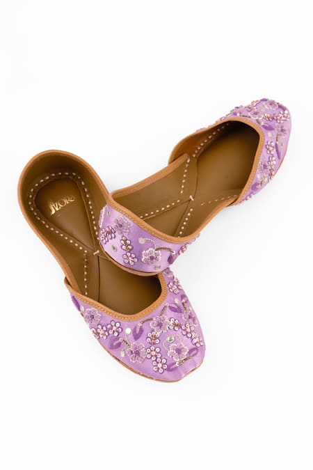 Azora Dream Flora Sequin Embroidered Juttis 