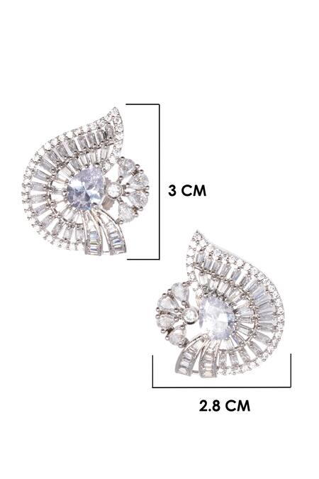 Buy Nayaab By Sonia Silver Plated Stones Embellished Stud Earrings Online at Aza Fashions Buy_Nayaab By Sonia_Silver Plated Stones Embellished Stud Earrings _Online_at_Aza_Fashions