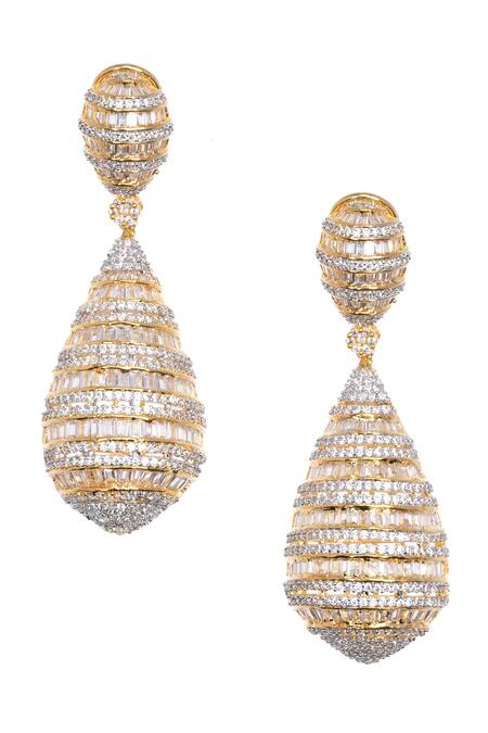 Buy_Nayaab By Sonia_Gold Plated Crystals, Diamonds Cubic Zirconia And Danglers_Online_at_Aza_Fashions