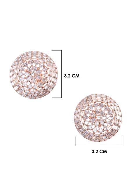 Nayaab By Sonia Rose Gold Imitation Diamonds Studded Earrings Online at Aza Fashions Nayaab By Sonia_Rose Gold Imitation Diamonds Studded Earrings _Online_at_Aza_Fashions