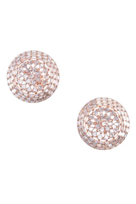 Buy Nayaab By Sonia Rose Gold Imitation Diamonds Studded Earrings Online at Aza Fashions Buy_Nayaab By Sonia_Rose Gold Imitation Diamonds Studded Earrings _Online_at_Aza_Fashions