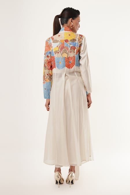 Jajaabor Embroidered Angarkha Kurta & Pant Set 