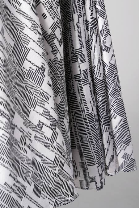 Madder Much Grey Chanderi Silk Abstract Print Midi Dress at Aza Fashions Madder Much_ Grey Chanderi Silk Abstract Print Midi Dress _at_Aza_Fashions