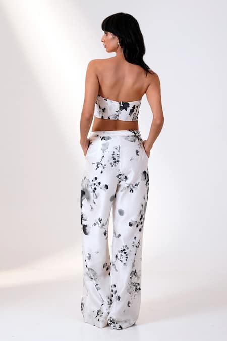 Madder Much Yellow Chanderi Silk Embroidery Open Neck Floral Print Blazer And Pant Set Online at Aza Fashions Madder Much_Yellow Chanderi Silk Embroidery Open Neck Floral Print Blazer And Pant Set _Online_at_Aza_Fashions