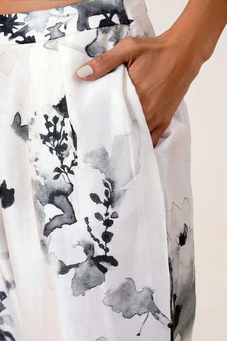 Buy Madder Much Yellow Chanderi Silk Embroidery Open Neck Floral Print Blazer And Pant Set Online at Aza Fashions Buy_Madder Much_Yellow Chanderi Silk Embroidery Open Neck Floral Print Blazer And Pant Set _Online_at_Aza_Fashions