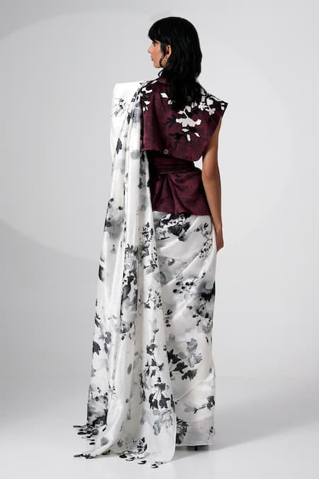 Madder Much Floral Printed Chanderi Silk Saree 