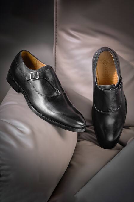 Buy_Nou_Black Cinghia Single Monks _Online_at_Aza_Fashions