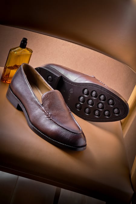 Shop_Nou_Brown Almond Toe Loafers _at_Aza_Fashions