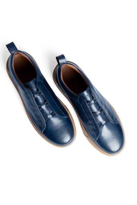 Shop Nou Blue Midnight Almond Toe Sneakers Shop_Nou_Blue Midnight Almond Toe Sneakers