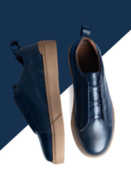 Shop Nou Blue Midnight Almond Toe Sneakers at Aza Fashions Shop_Nou_Blue Midnight Almond Toe Sneakers_at_Aza_Fashions