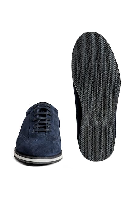 Buy_Nou_Blue Leather Deep Embroidered Sneakers 