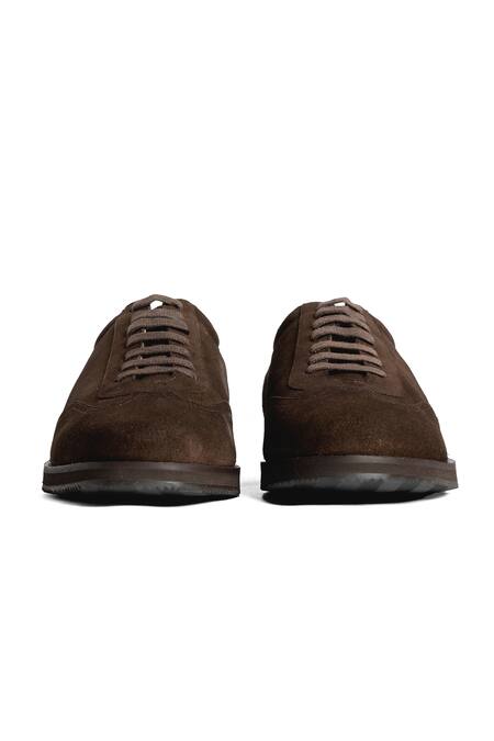 Nou_Brown Almond Toe Sneakers _Online_at_Aza_Fashions