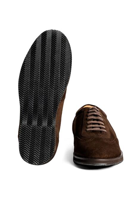 Nou_Brown Almond Toe Sneakers _at_Aza_Fashions