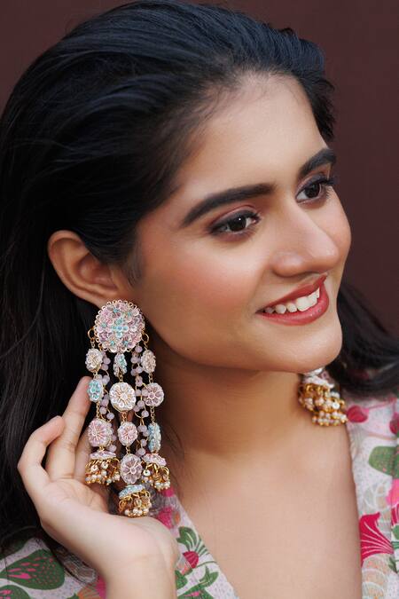 Kanyaadhan By Dhirajaayushi Multi Color Imitation Diamonds Floral Multicolor Designer Jewellery Set at Aza Fashions Kanyaadhan By Dhirajaayushi_Multi Color Imitation Diamonds Floral Multicolor Designer Jewellery Set _at_Aza_Fashions