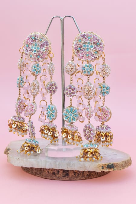 Buy Kanyaadhan By Dhirajaayushi Multi Color Imitation Diamonds Floral Multicolor Designer Jewellery Set Buy_Kanyaadhan By Dhirajaayushi_Multi Color Imitation Diamonds Floral Multicolor Designer Jewellery Set