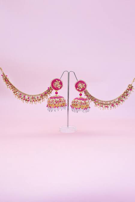 Kanyaadhan By Dhirajaayushi Multi Color Floral Embroidered Jewellery Set Online at Aza Fashions Kanyaadhan By Dhirajaayushi_Multi Color Floral Embroidered Jewellery Set _Online_at_Aza_Fashions