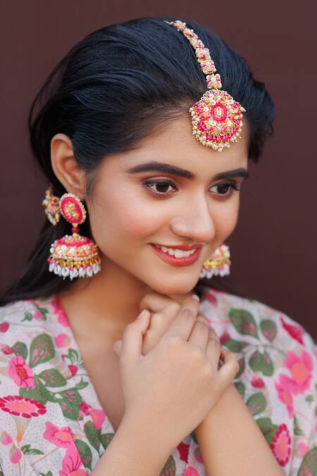 Buy Kanyaadhan By Dhirajaayushi Multi Color Floral Embroidered Jewellery Set Online at Aza Fashions Buy_Kanyaadhan By Dhirajaayushi_Multi Color Floral Embroidered Jewellery Set _Online_at_Aza_Fashions