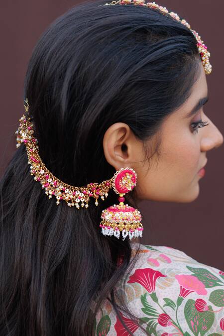 Buy Kanyaadhan By Dhirajaayushi Multi Color Floral Embroidered Jewellery Set Buy_Kanyaadhan By Dhirajaayushi_Multi Color Floral Embroidered Jewellery Set