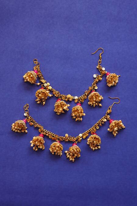 Kanyaadhan By Dhirajaayushi_Multi Color Diamonds, Embroidery Jewellery Set _Online_at_Aza_Fashions