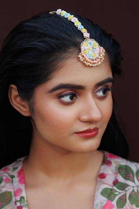 Kanyaadhan By Dhirajaayushi Multi Color Embroidery, Diamonds Floral Jewellery Set Online at Aza Fashions Kanyaadhan By Dhirajaayushi_Multi Color Embroidery, Diamonds Floral Jewellery Set _Online_at_Aza_Fashions