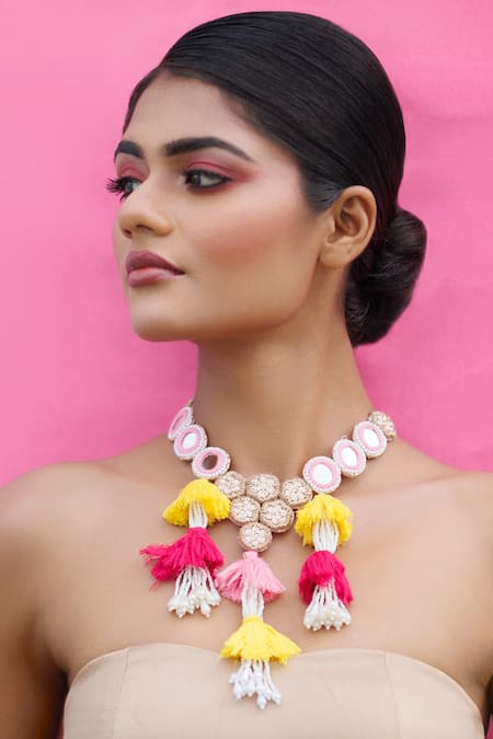 Kanyaadhan By Dhirajaayushi Multicolor Embroidered Necklace Set