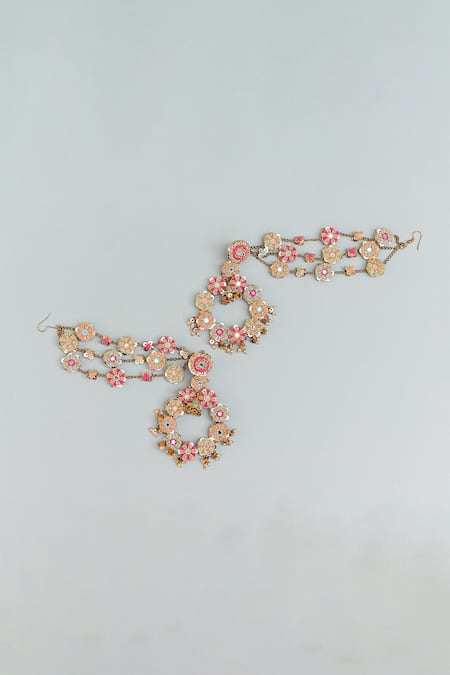 Kanyaadhan By Dhirajaayushi Gold Toned Multicolor Embroidered Chandbalis 