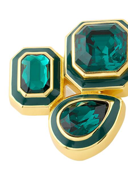 Buy Isharya Green Crystals Embellished Studs Online at Aza Fashions Buy_Isharya_Green Crystals Embellished Studs _Online_at_Aza_Fashions