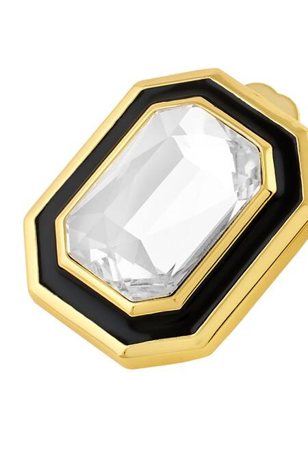 Buy Isharya Gold Plated Crystals, Embroidery Enamel Stud Earrings Online at Aza Fashions Buy_Isharya_Gold Plated Crystals, Embroidery Enamel Stud Earrings _Online_at_Aza_Fashions