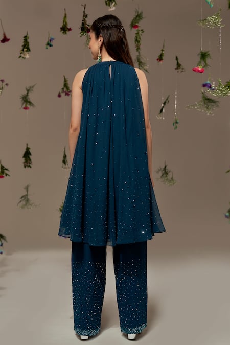 Rimple Agrawal Embroidered Swing Tunic & Palazzo Set 