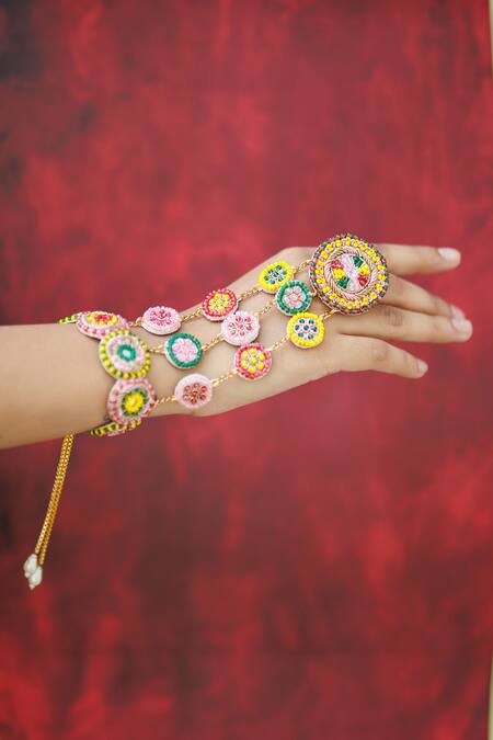 Kanyaadhan By Dhirajaayushi_Multi Color Beads Embellished Jewellery Set _Online_at_Aza_Fashions