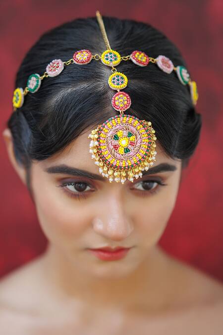 Buy_Kanyaadhan By Dhirajaayushi_Multi Color Beads Embellished Jewellery Set _Online_at_Aza_Fashions